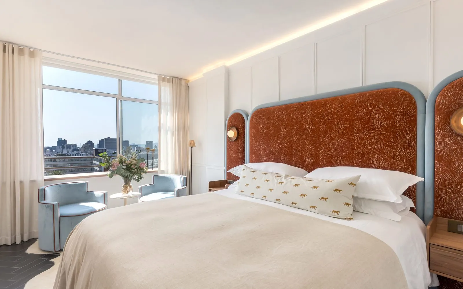 The studio, the bed and the city through the window